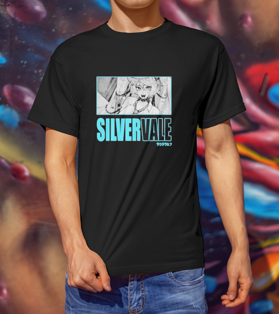 Silvervale サクラワルフ Vintage Manga Style Polaroid T-Shirt
