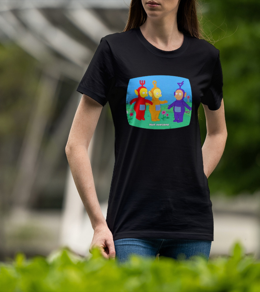 Teletubbies Meet The Simpsons Hurt Everyone Scene T-Shirt