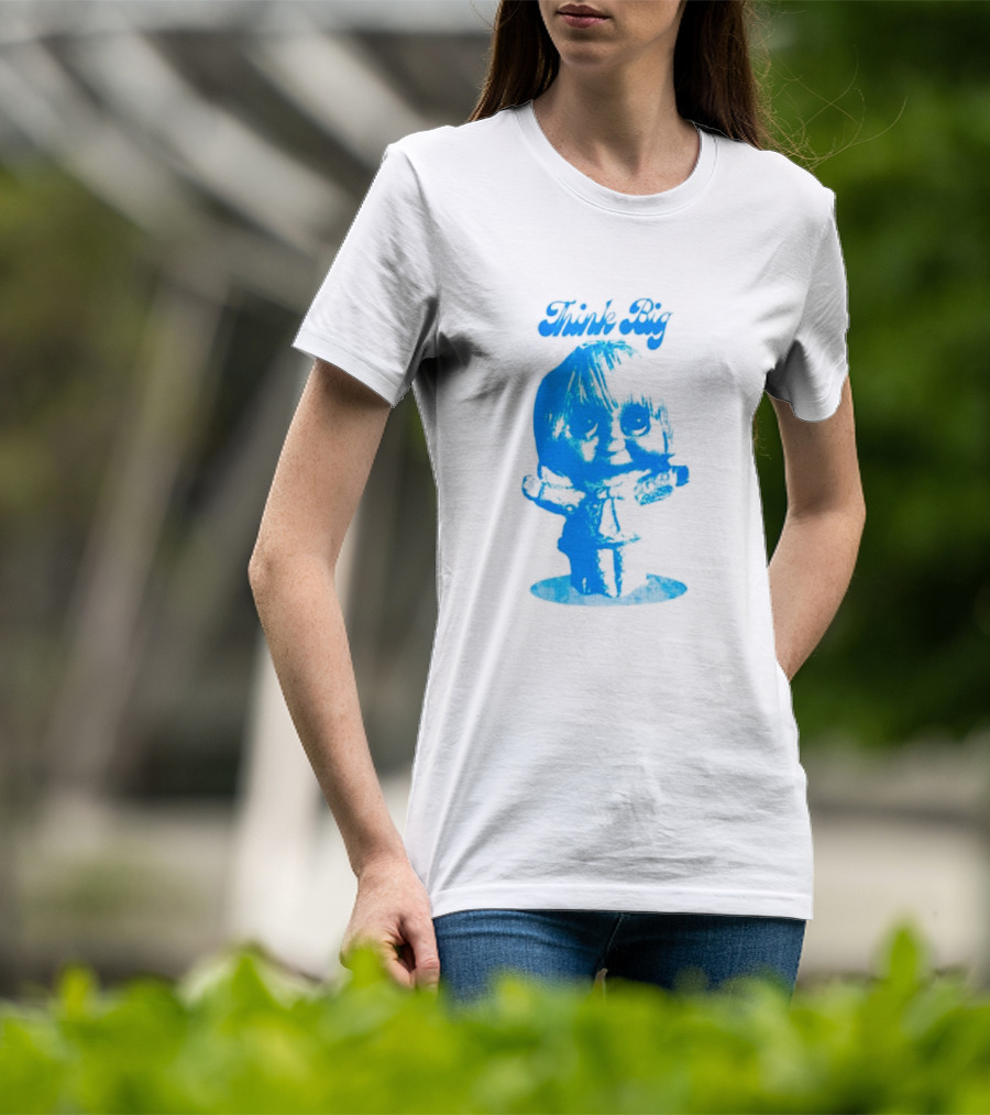 Think Big Blue Figurine With Large Eyes T-Shirt
