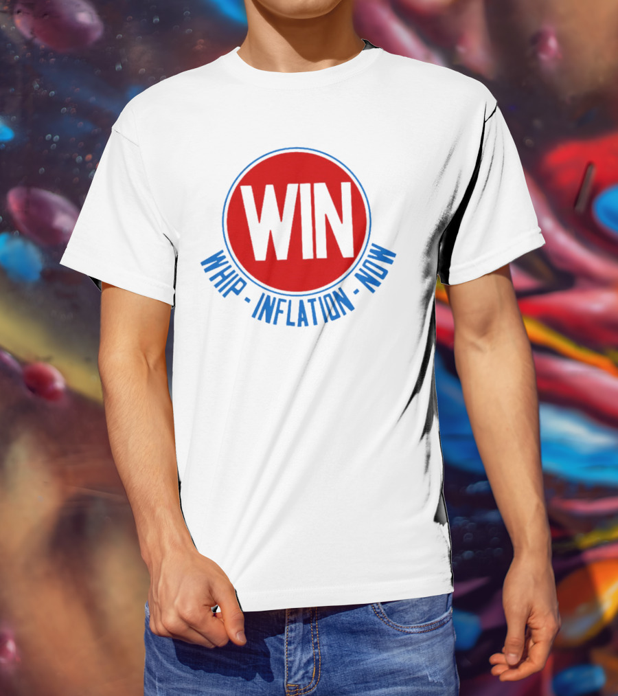 WIN Whip Inflation Now Retro Red Circle T-Shirt