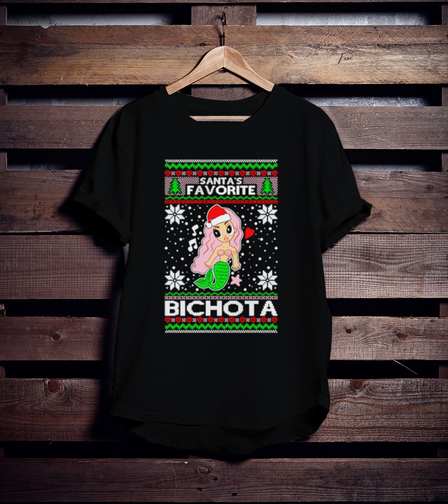 Santa's Favorite Bichota Mermaid Christmas T-Shirt