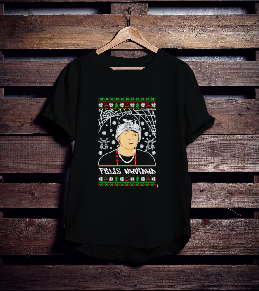 Feliz Navidad Peso Pluma Web And Spider Holiday T-Shirt