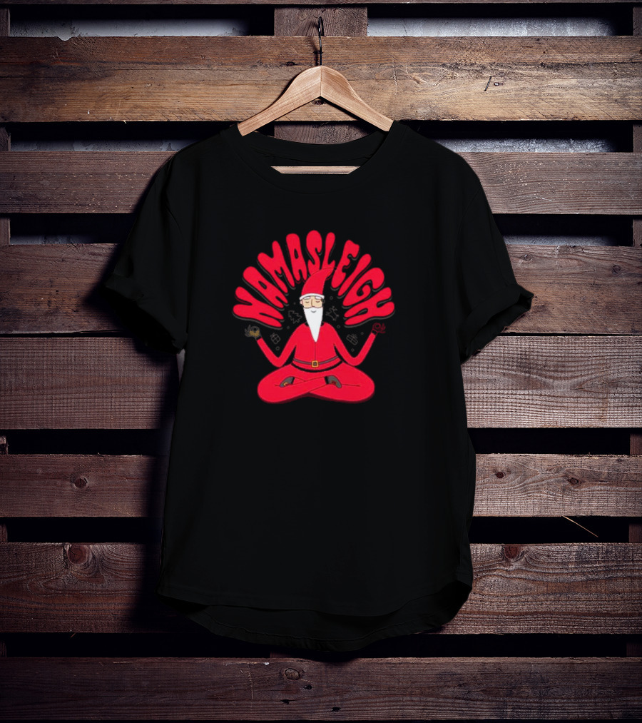 Namasleigh Santa Claus Yoga Christmas T-Shirt