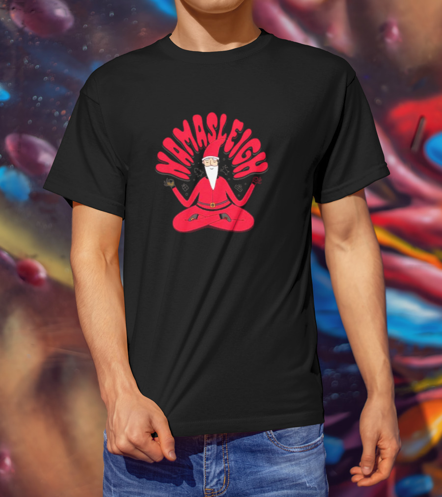 Namasleigh Santa Claus Yoga Christmas T-Shirt