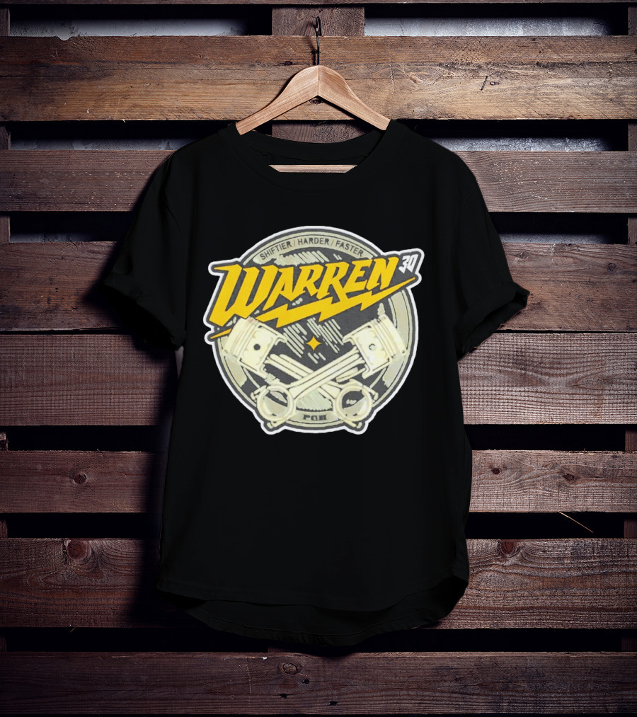 Shiftier Harder Faster Warren 30 Racing Pistons PMF T-Shirt