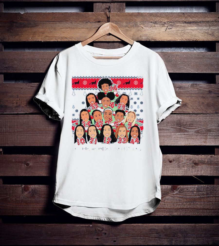 UConn Women's Basketball Player Caricatures Christmas T-Shirt