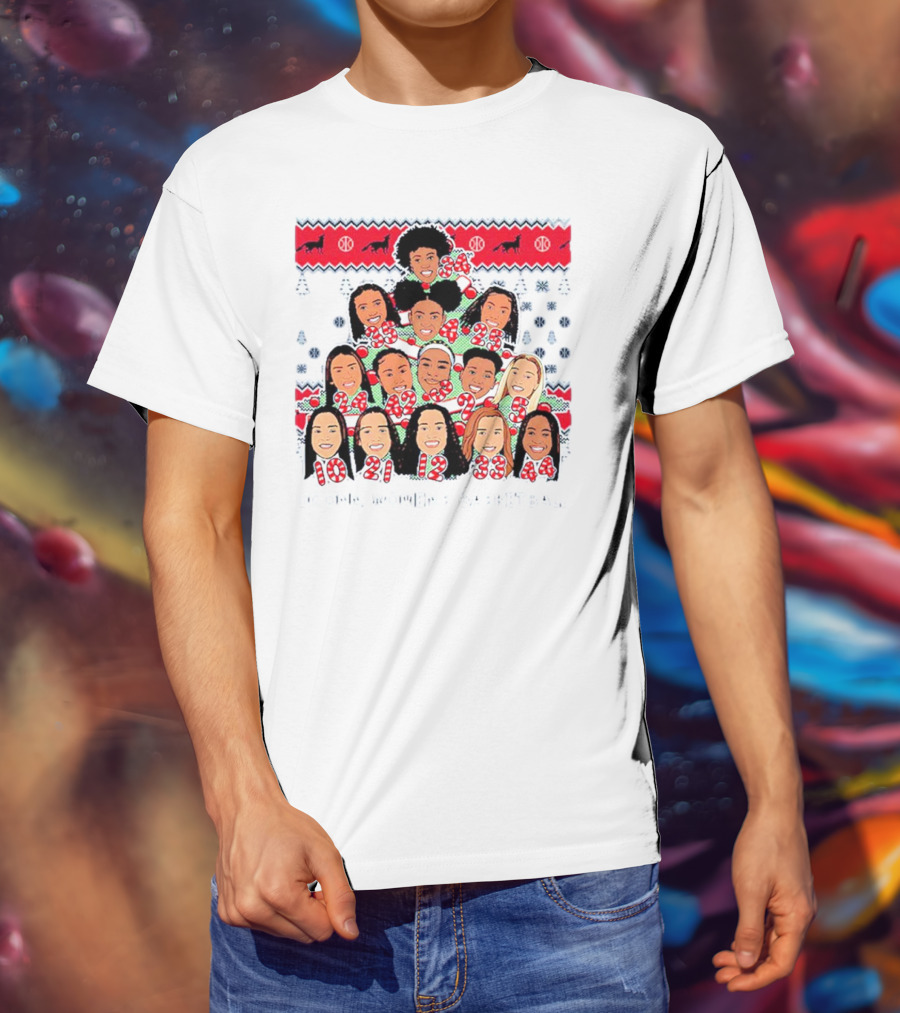 UConn Women's Basketball Player Caricatures Christmas T-Shirt