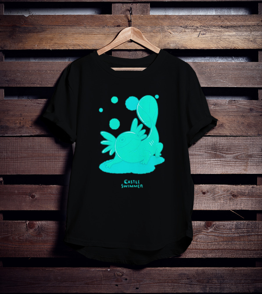 Castle Swimmer Glowing Axolotl Bubbles T-Shirt