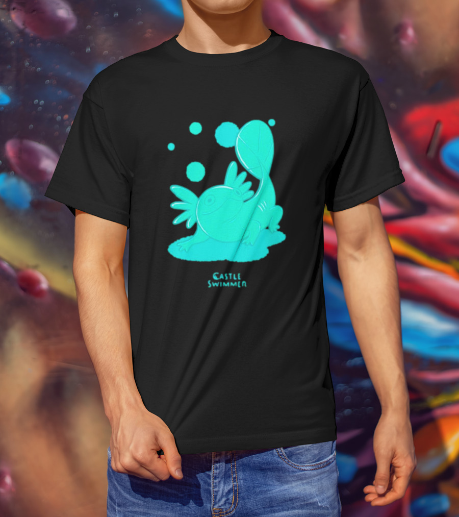 Castle Swimmer Glowing Axolotl Bubbles T-Shirt