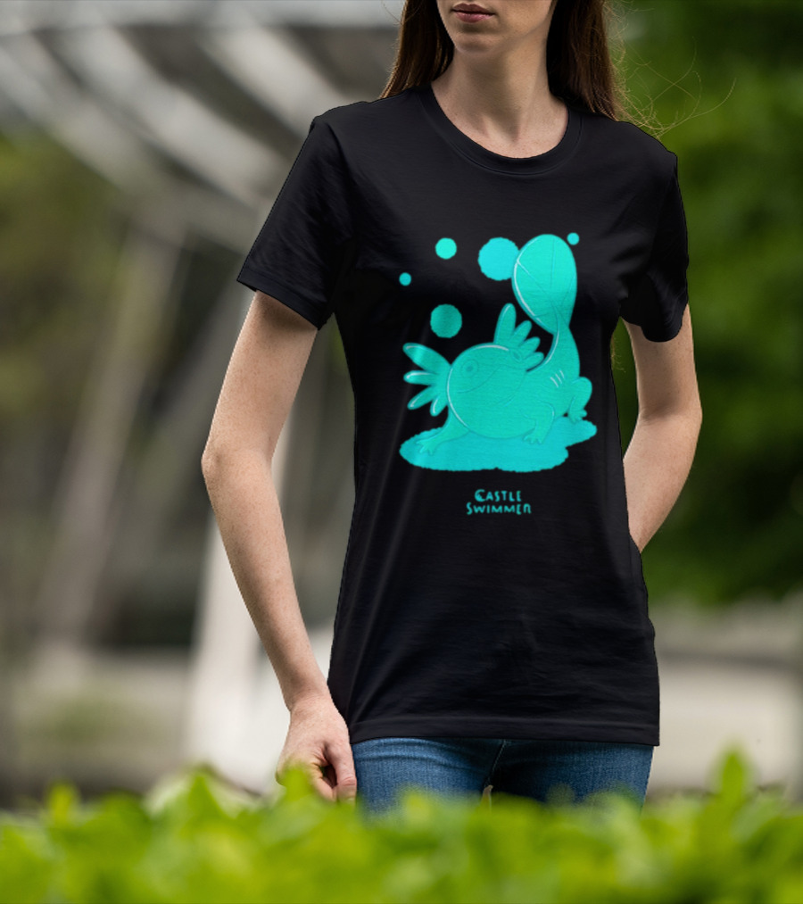 Castle Swimmer Glowing Axolotl Bubbles T-Shirt