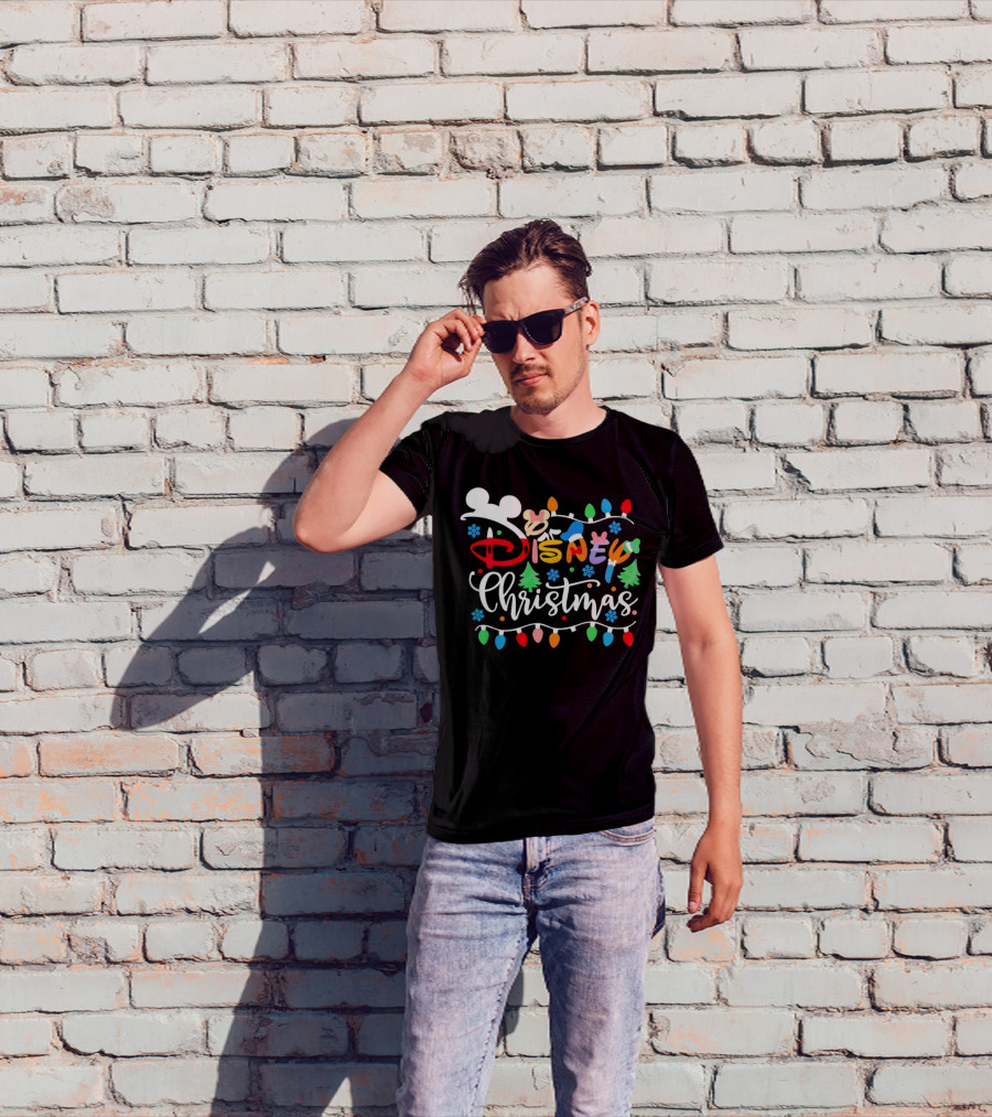 Disney Christmas Lights Festive Icons And Holiday Elements T-Shirt