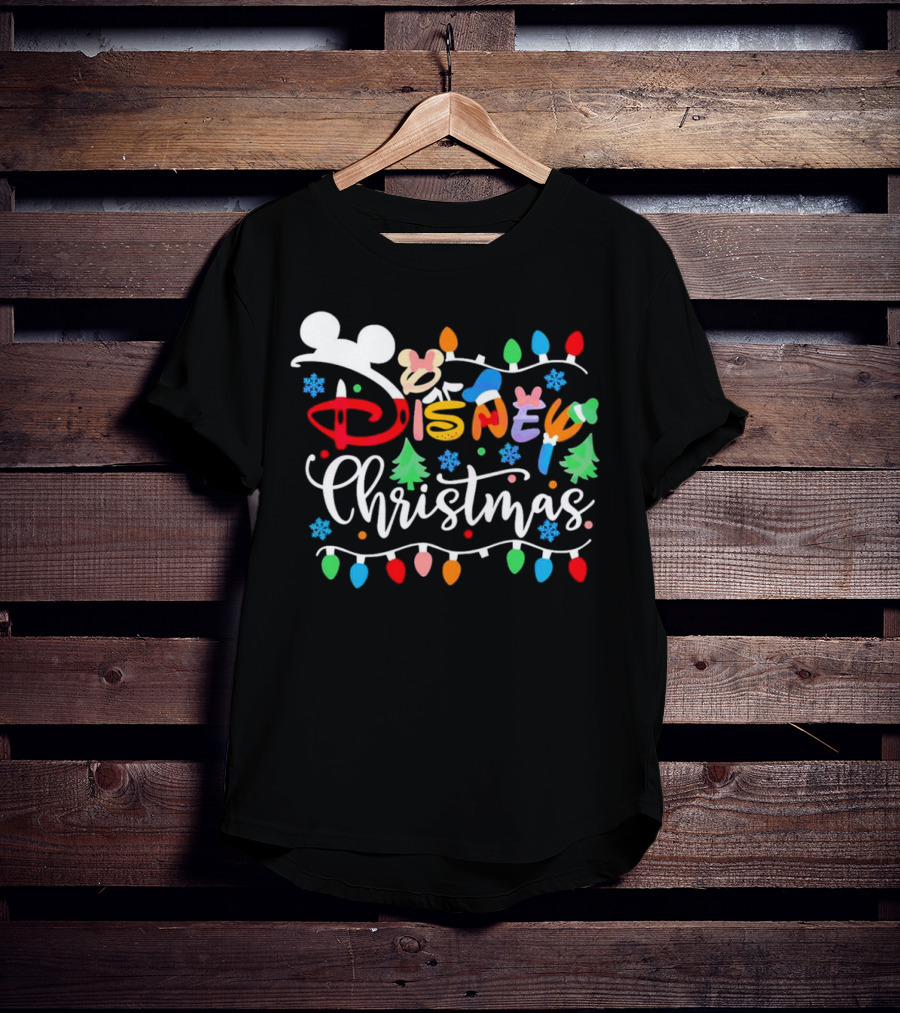 Disney Christmas Lights Festive Icons And Holiday Elements T-Shirt