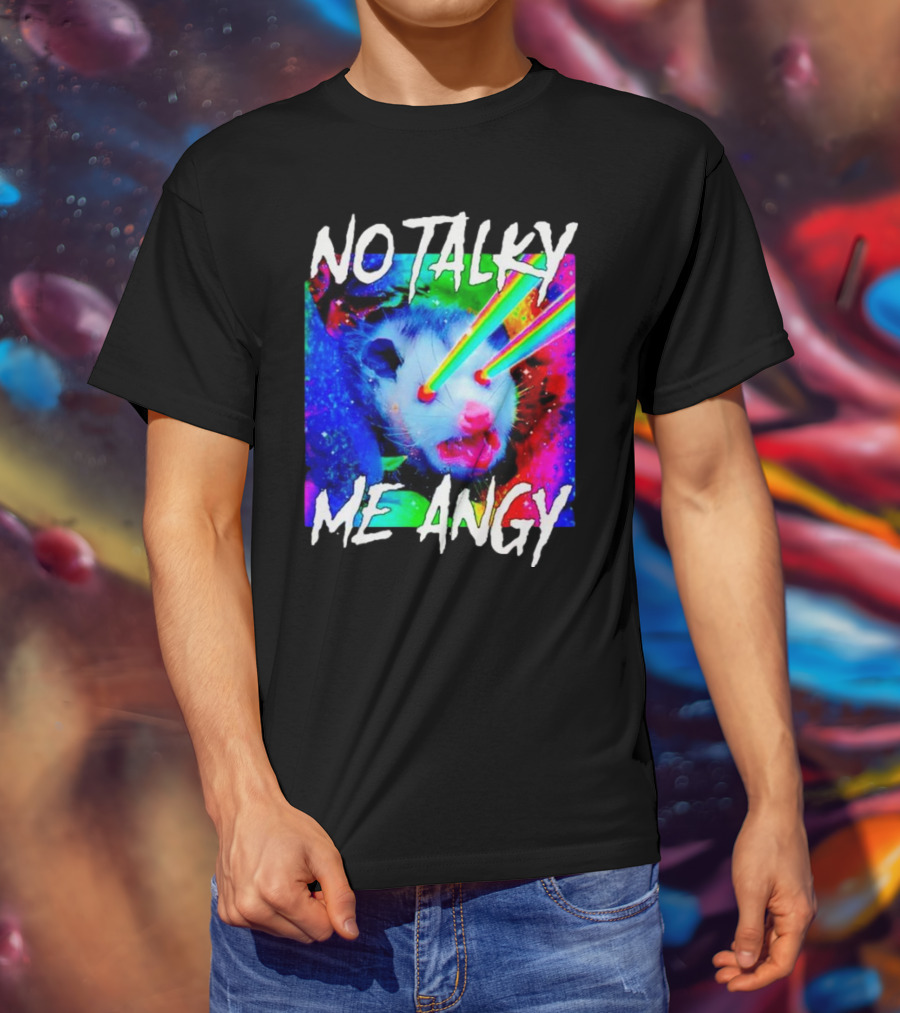 No Talky Me Angy Laser Eyes Possum T-Shirt