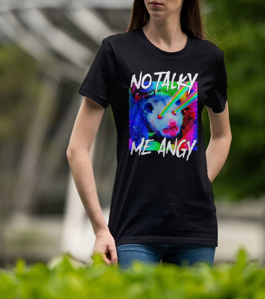 No Talky Me Angy Laser Eyes Possum T-Shirt