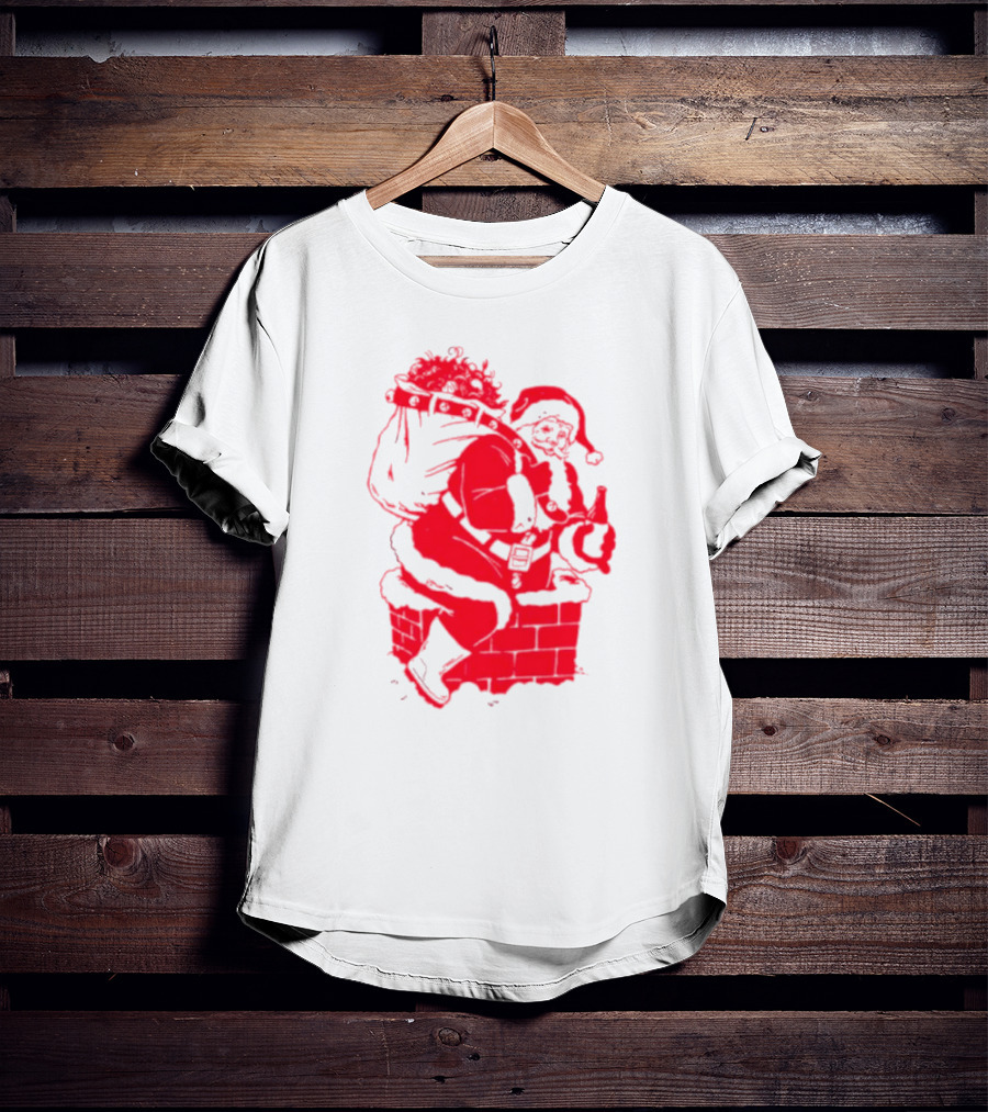 Santa Claus Chimney Beer Belly Red T-Shirt