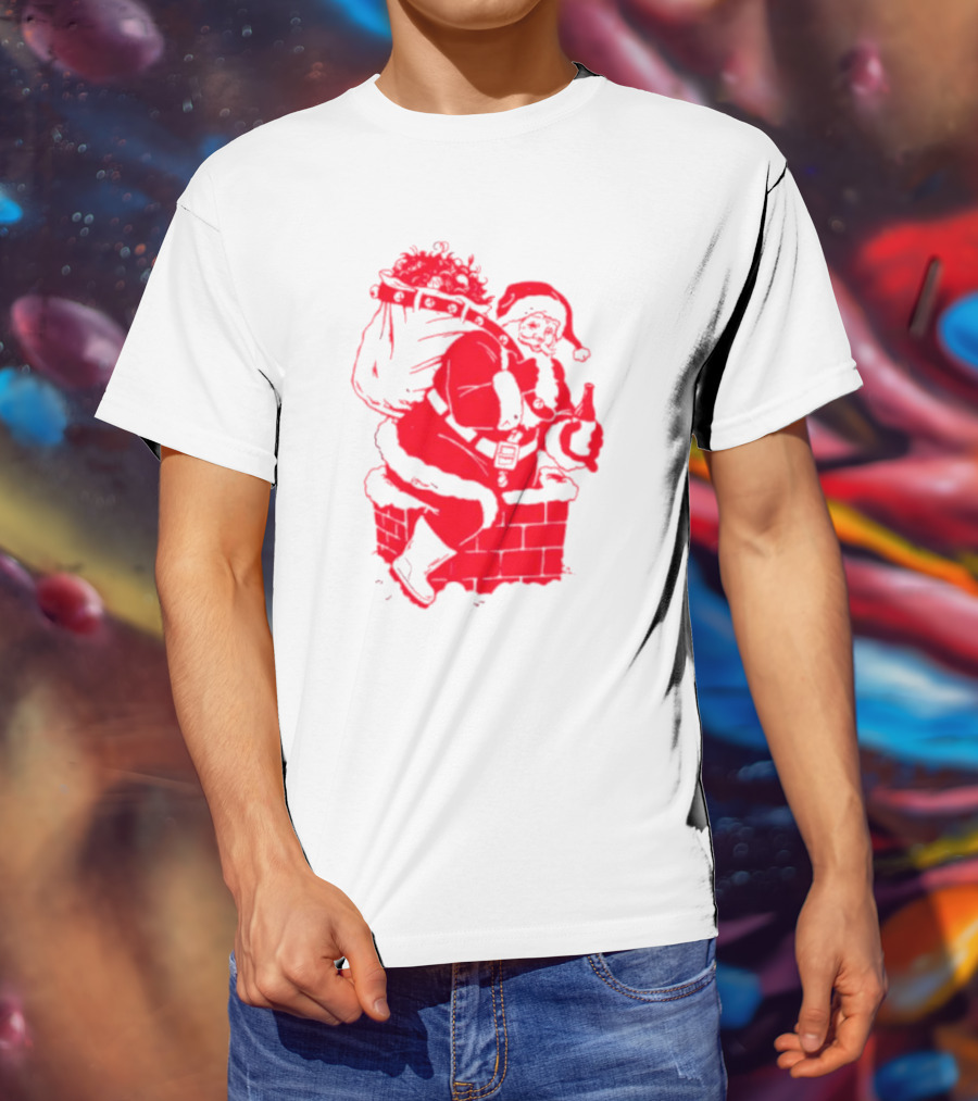 Santa Claus Chimney Beer Belly Red T-Shirt