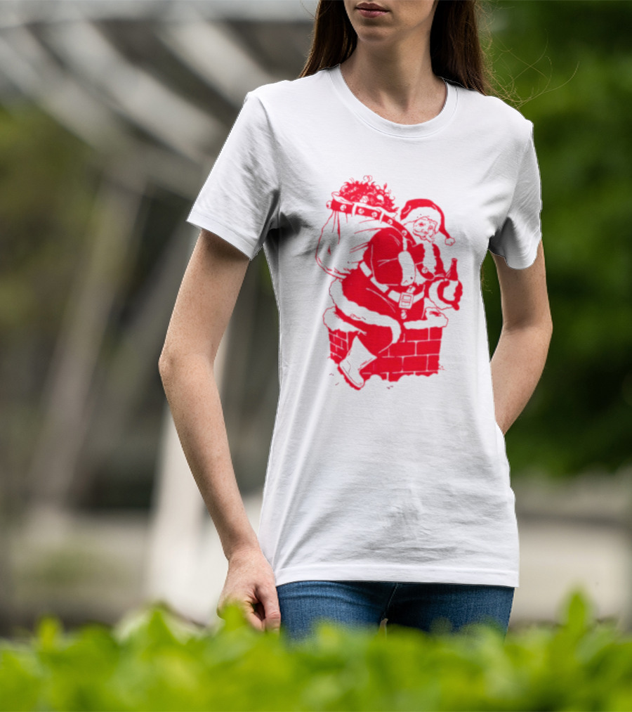 Santa Claus Chimney Beer Belly Red T-Shirt