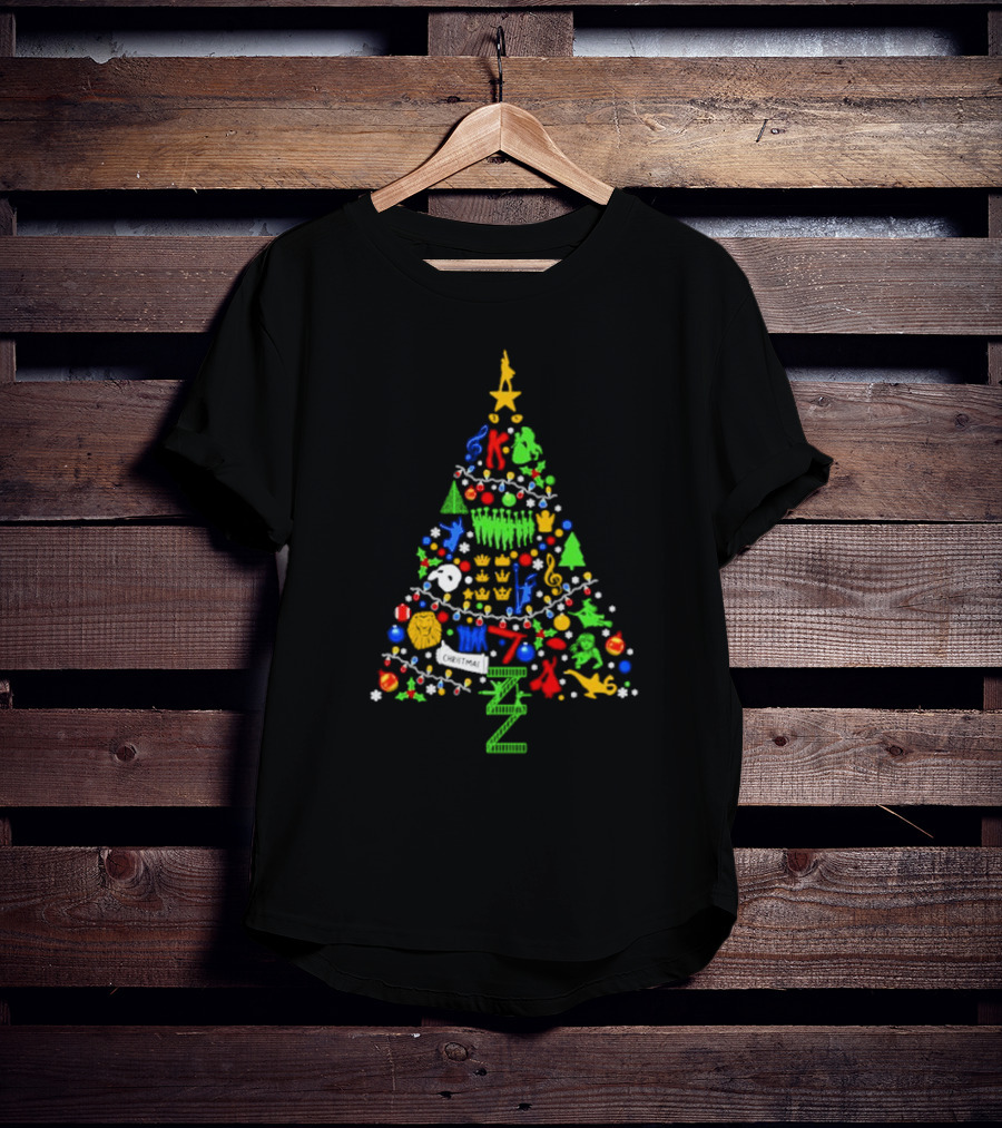 Ultimate Broadway Themed Christmas Tree Colorful Ornament Decorations T-Shirt
