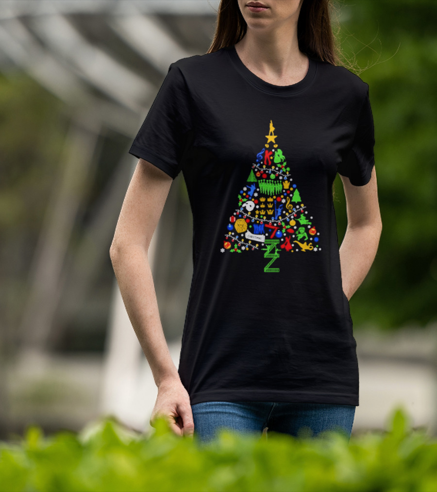 Ultimate Broadway Themed Christmas Tree Colorful Ornament Decorations T-Shirt