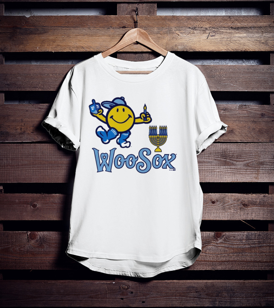 Worcester Red Sox Hannukkah Smiley Dreidel Menorah WooSox T-Shirt