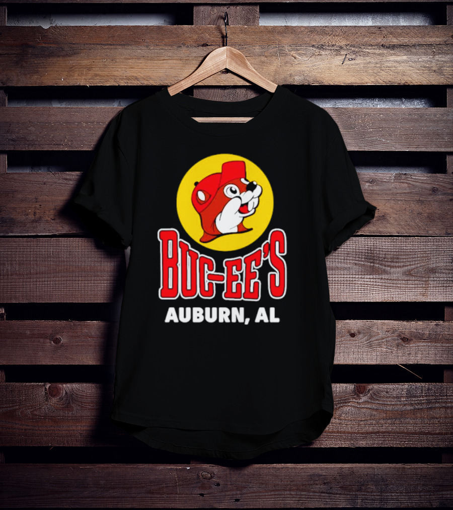 Buc-Ee's Auburn AL Logo With Cartoon Beaver Mascot T-Shirt