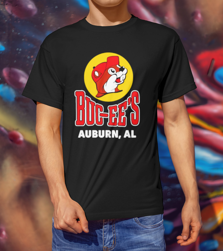 Buc-Ee's Auburn AL Logo With Cartoon Beaver Mascot T-Shirt