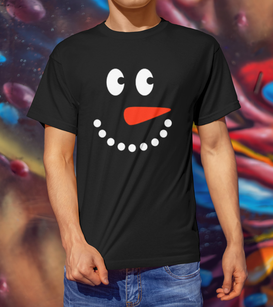 Snowman Face Christmas Holiday T-Shirt