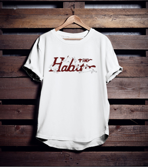 Tiny Habits Three Rabbits Hopping Energetically T-Shirt