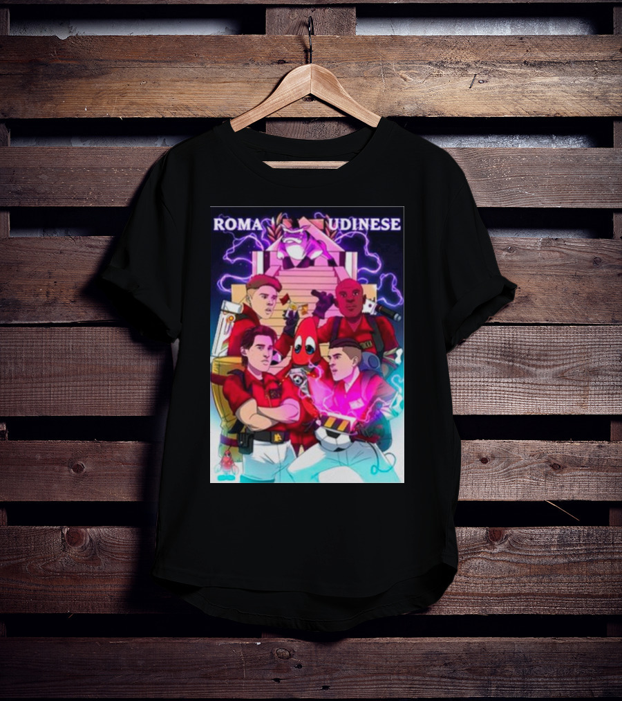 ROMA UDINESE Ghostbusters Crossover Soccer Team Remix T-Shirt