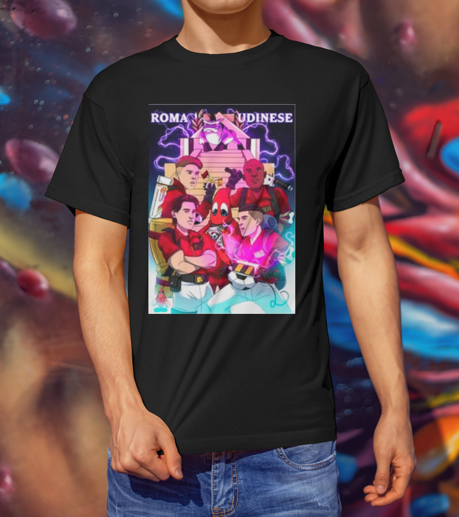 ROMA UDINESE Ghostbusters Crossover Soccer Team Remix T-Shirt