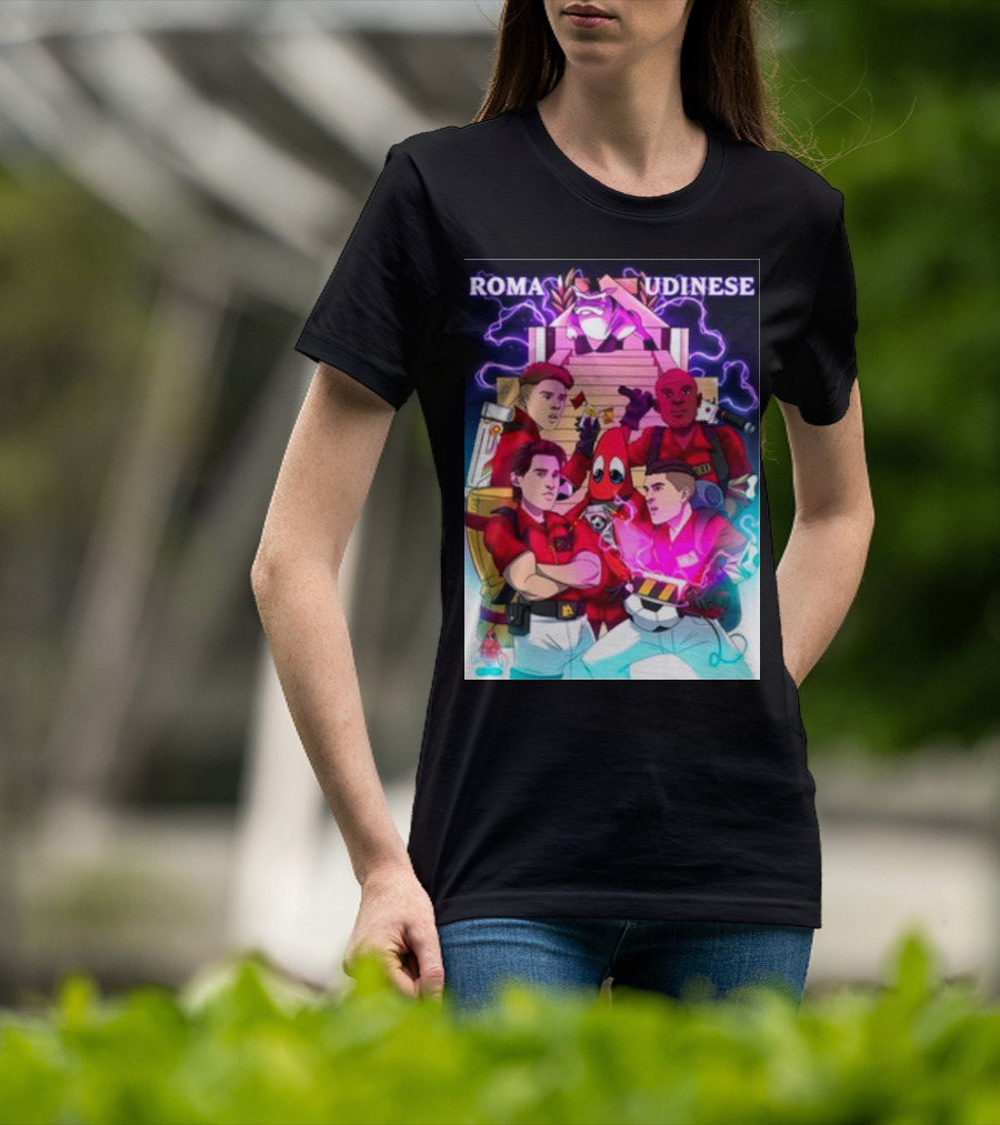 ROMA UDINESE Ghostbusters Crossover Soccer Team Remix T-Shirt