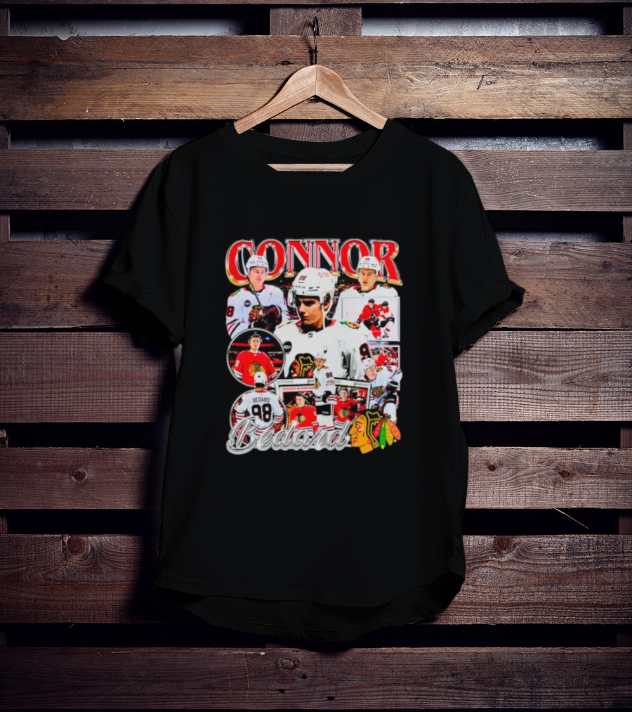 Connor Bedard Chicago Blackhawks NHL Player Collage T-Shirt