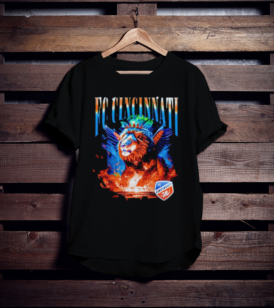 FC Cincinnati Winged Lion Fiery Crest T-Shirt