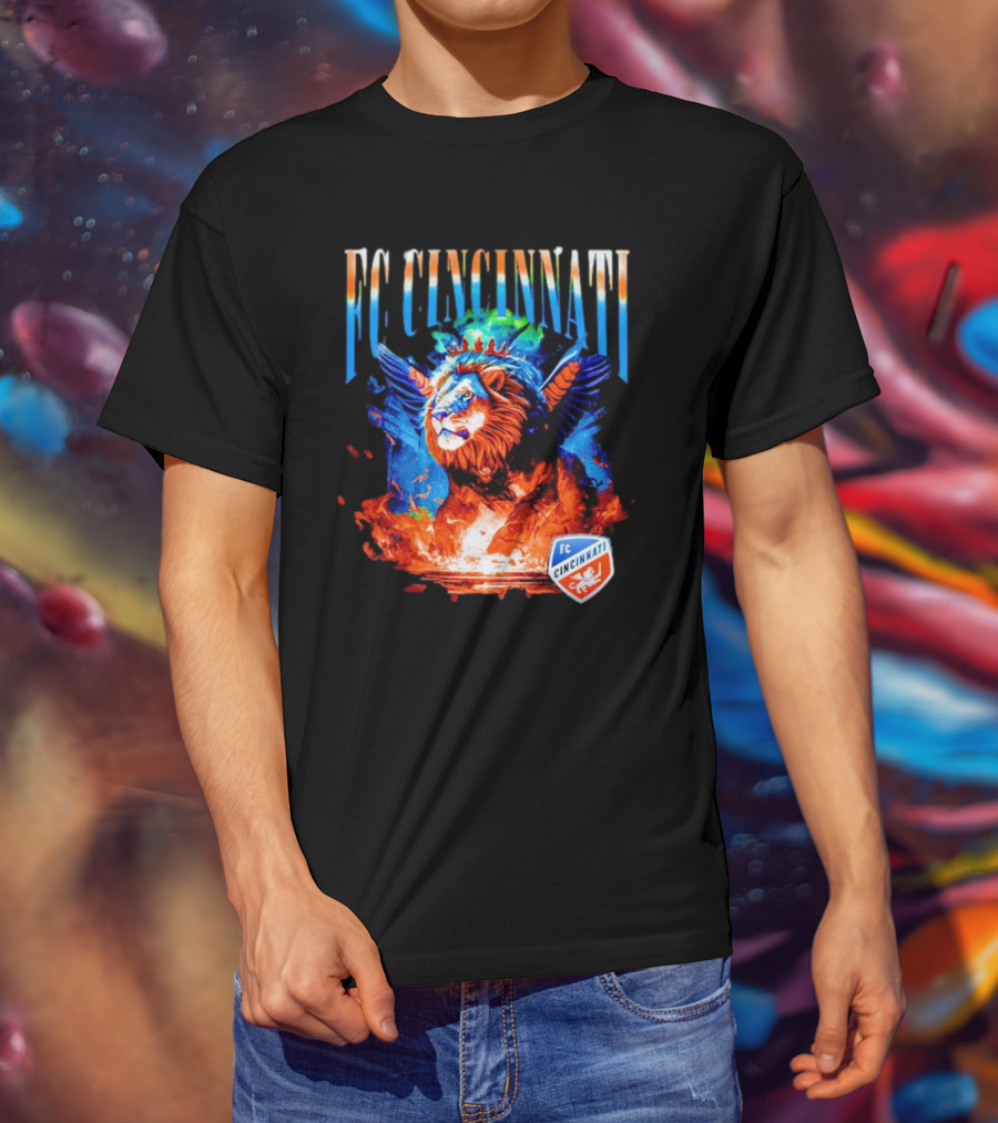 FC Cincinnati Winged Lion Fiery Crest T-Shirt