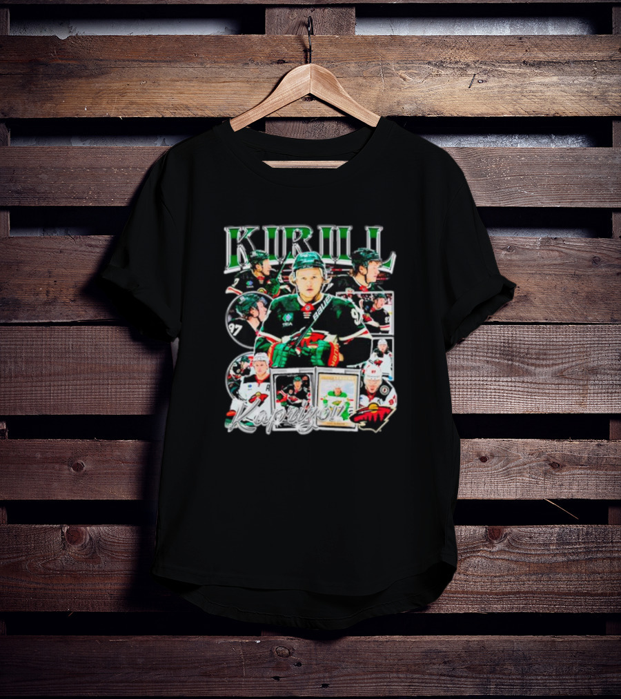Kirill Kaprizov Minnesota Wild NHL Player Collage 97 T-Shirt