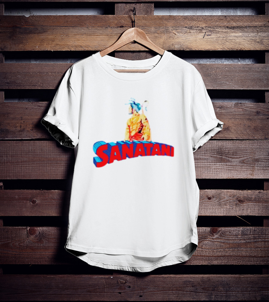 Sanatani Warrior Artwork Featuring Traditional Figure T-Shirt