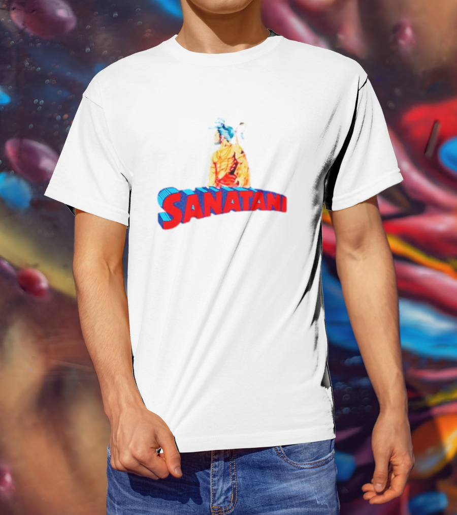 Sanatani Warrior Artwork Featuring Traditional Figure T-Shirt