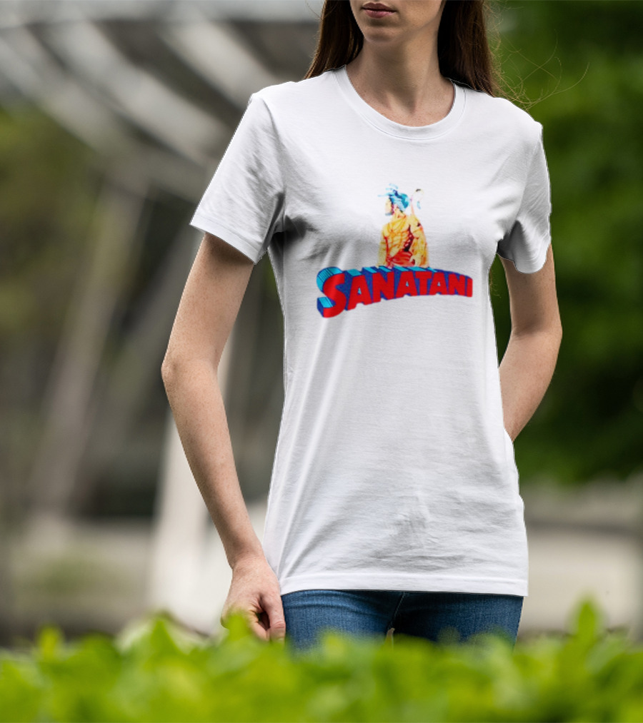 Sanatani Warrior Artwork Featuring Traditional Figure T-Shirt