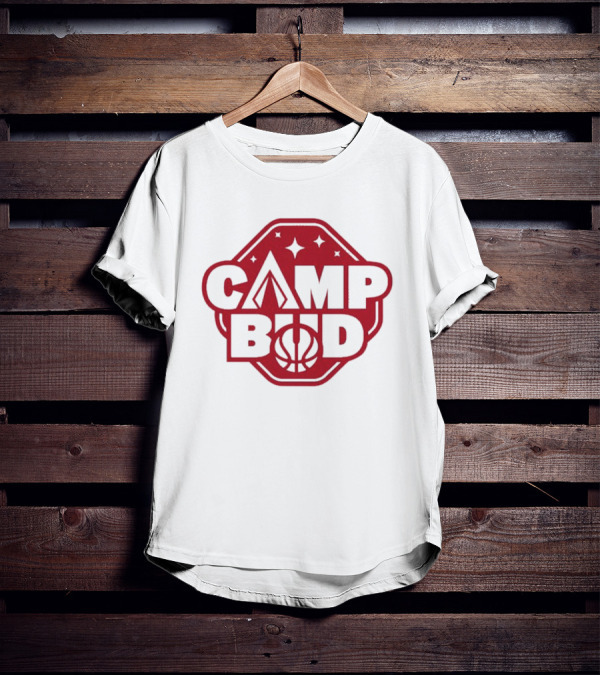 CAMP BUD Basketball Stars And Tent T-Shirt