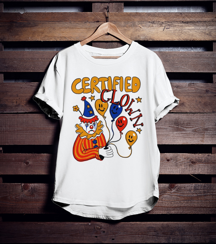 CERTIFIED CLOWN Balloons And Stars T-Shirt