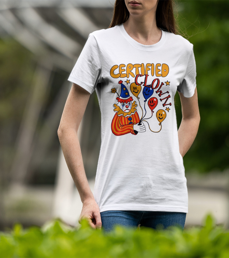 CERTIFIED CLOWN Balloons And Stars T-Shirt
