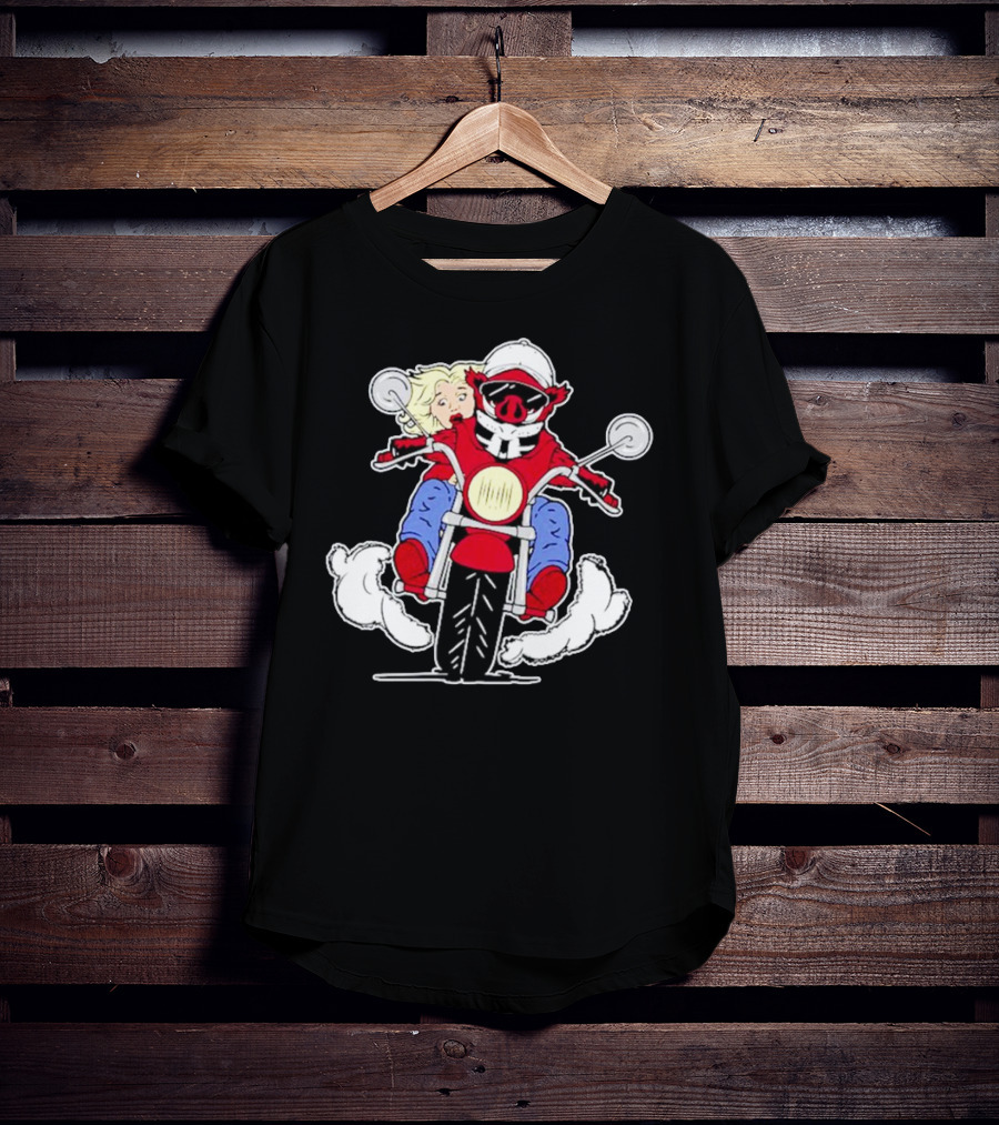 Arkansas Razorbacks Pig Riding Motorcycle With Passenger T-Shirt