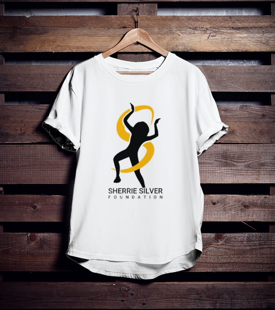Sherrie Silver Foundation Dancing Silhouette With Yellow Ribbon T-Shirt