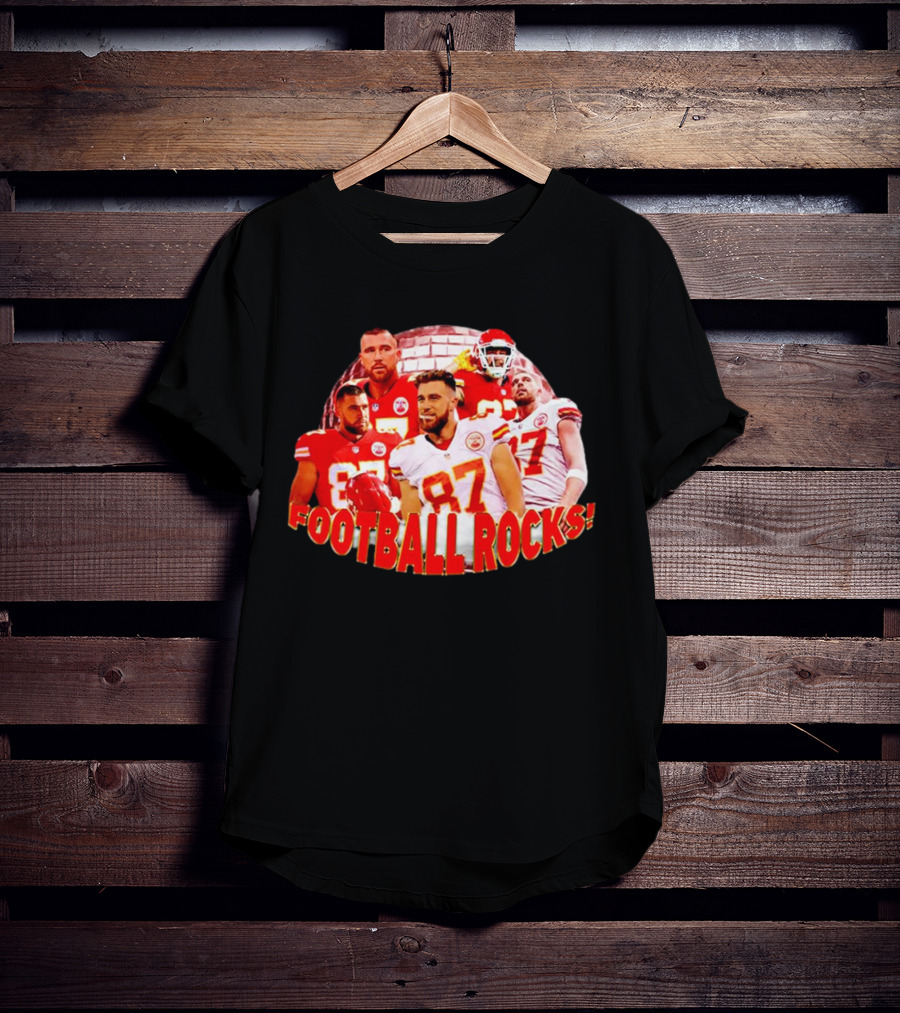 Travis Kelce Football Rocks KC Chiefs 87 T-Shirt