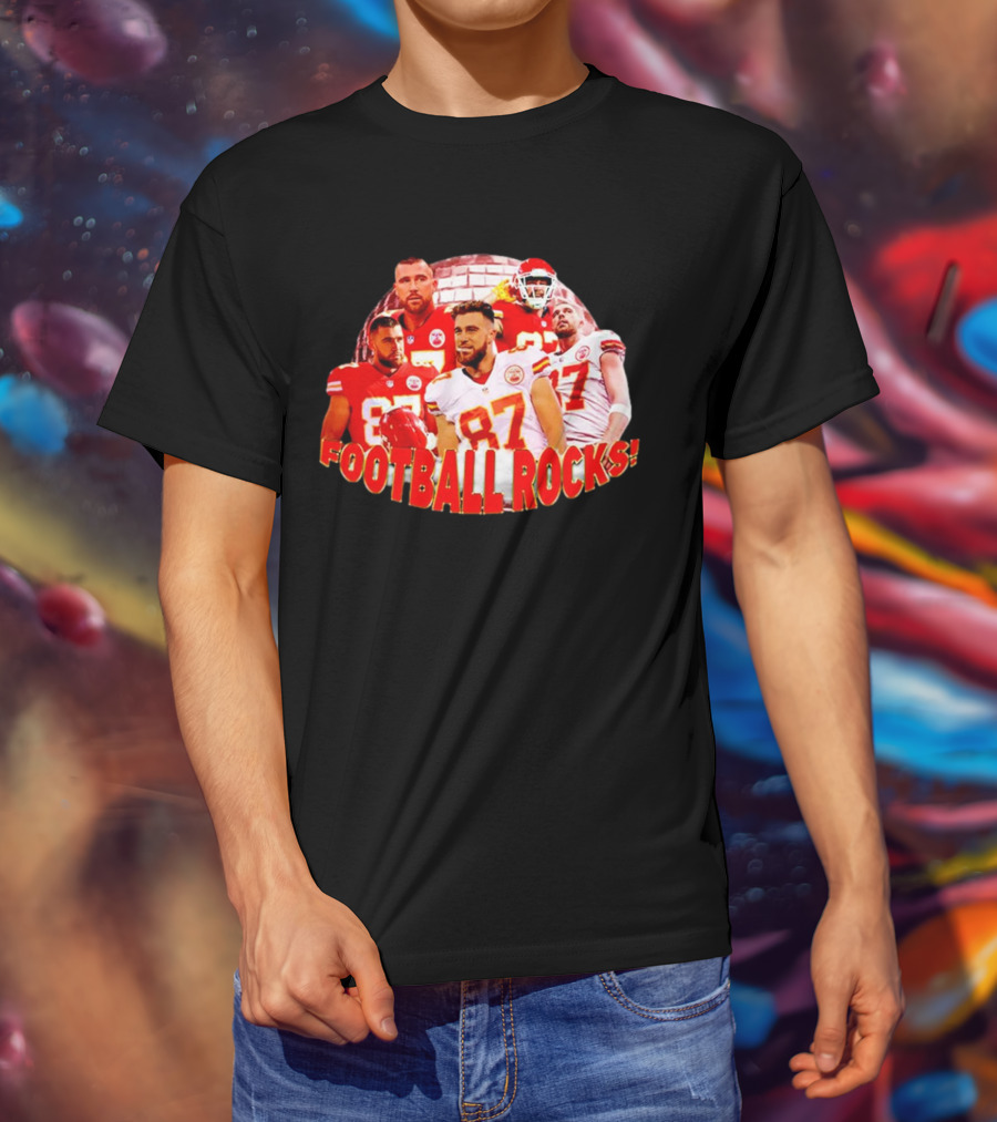 Travis Kelce Football Rocks KC Chiefs 87 T-Shirt