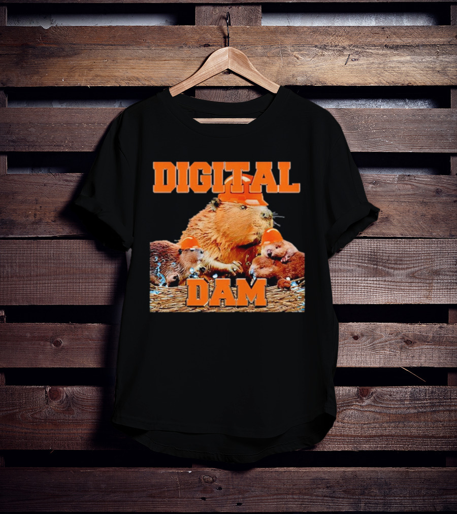 DIGITAL DAM BEAVER WITH HARD HATS T-Shirt