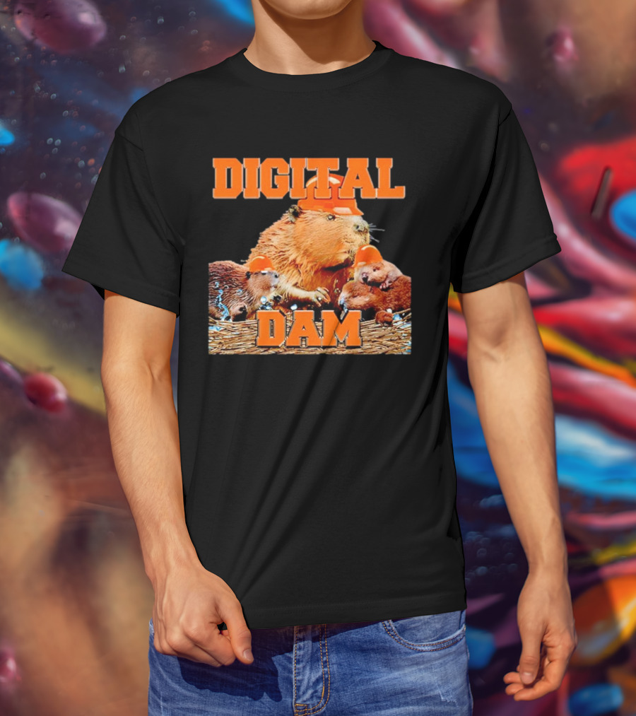 DIGITAL DAM BEAVER WITH HARD HATS T-Shirt