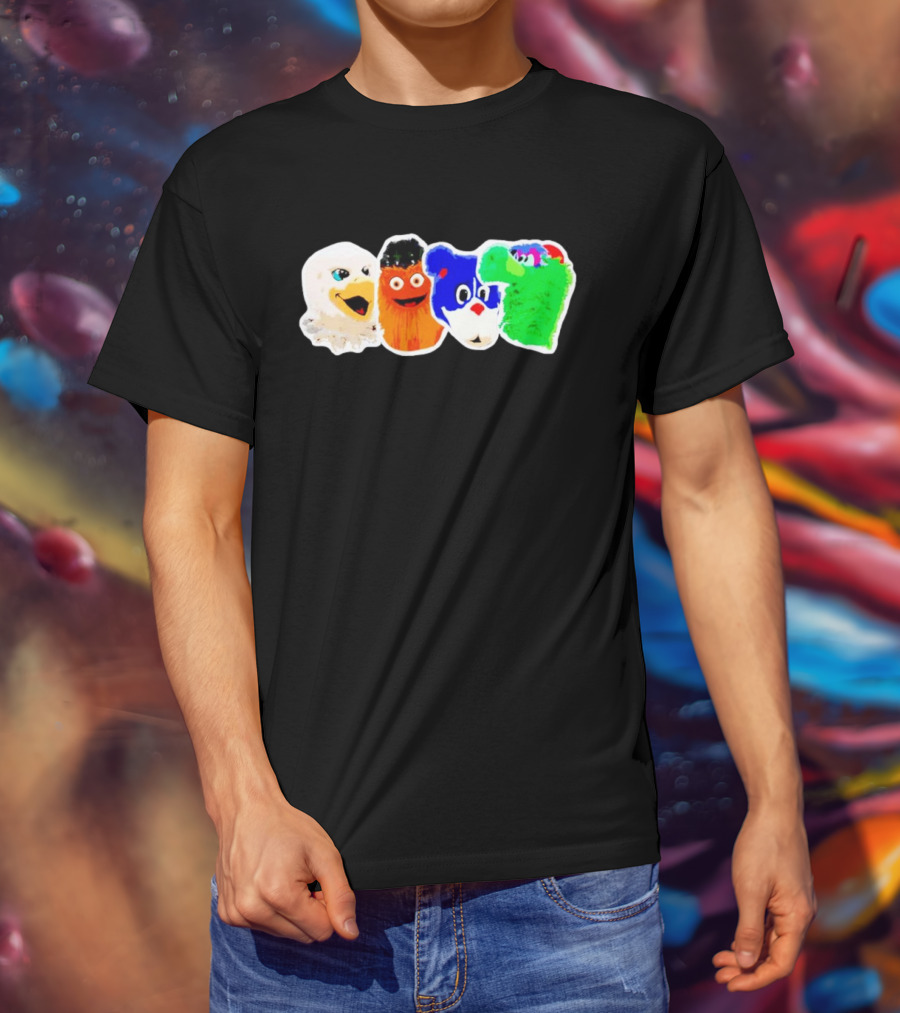 Philadelphia Eagles Flyers Phillies Phanatic Mascots T-Shirt