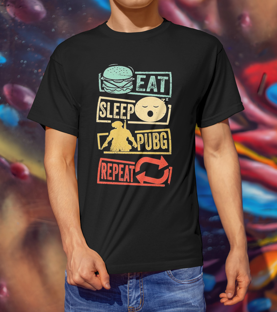Eat Sleep PUBG Repeat Gaming Lifestyle Cycle T-Shirt