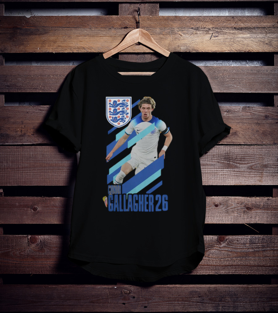 Conor Gallagher 26 England Football Crest Soccer Player T-Shirt